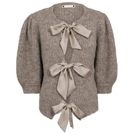 Co'couture CoralieCC Bow Rib Cardigan, Waltnut